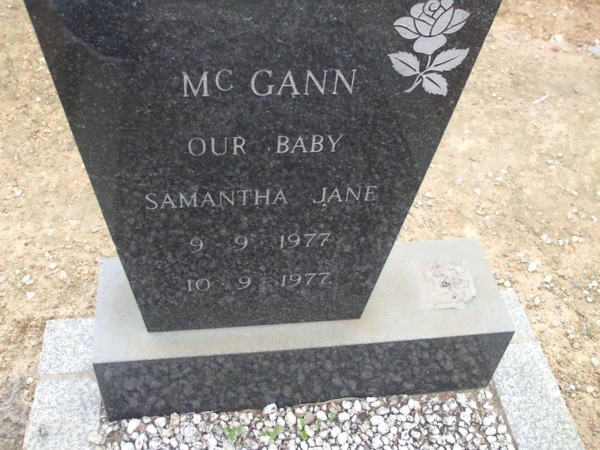 Mc GANN Samantha Jane 1977-1977