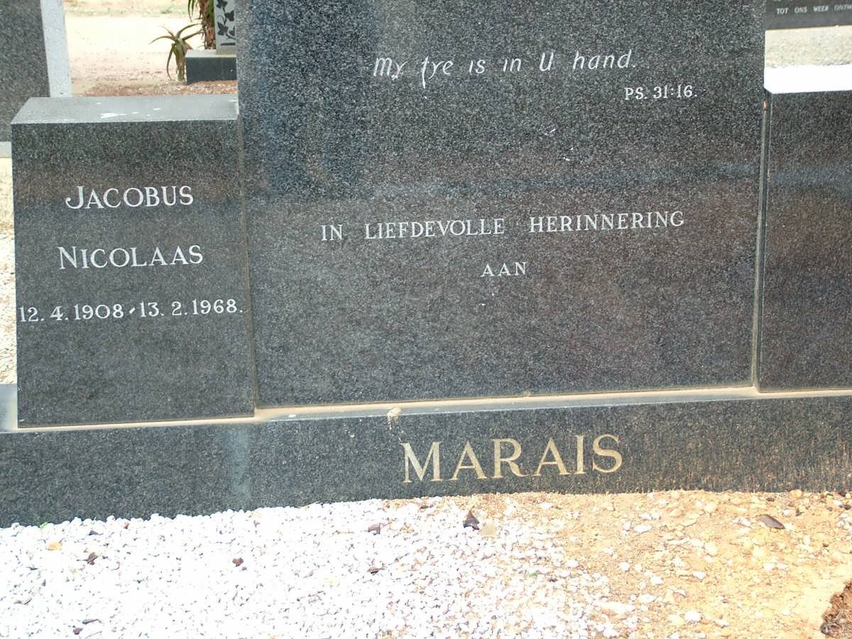 MARAIS Jacobus Nicolaas 1908-1968