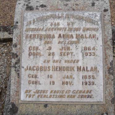 MALAN Jacobus Hendrik 1859-1939 &amp; Gertruida Anna DE LEEUW 1864-1933