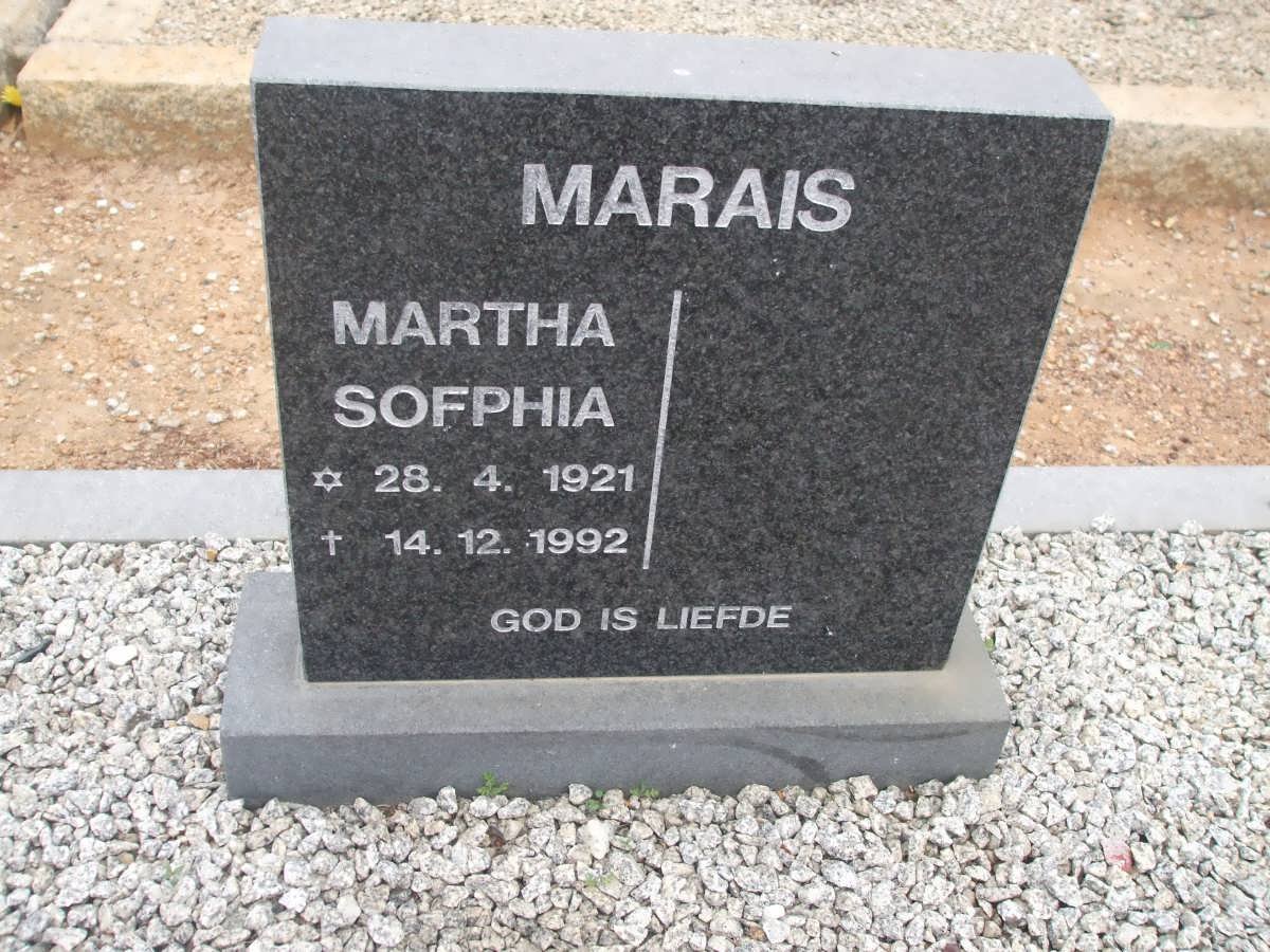 MARAIS Martha Sofphia 1921-1992