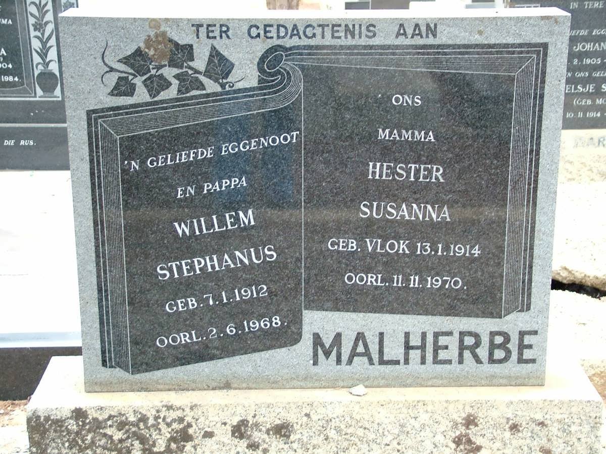 MALHERBE Willem Stephanus 1912-1968 &amp; Hester Susanna VLOK 1914-1970