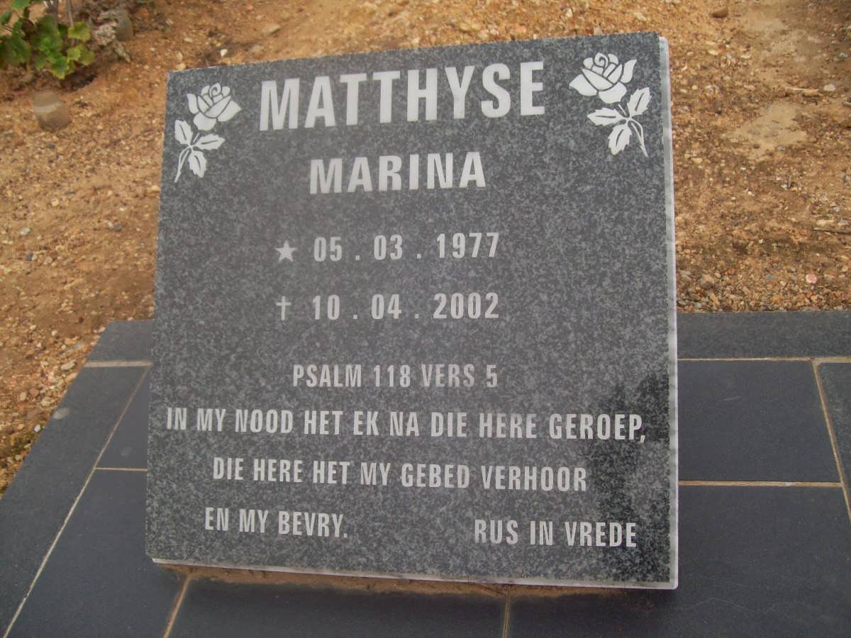 MATTHYSE Marina 1977-2002