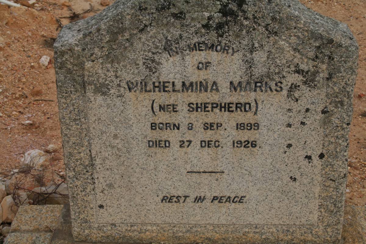 MARKS Wilhelmina nee SHEPHERD 1899-1926