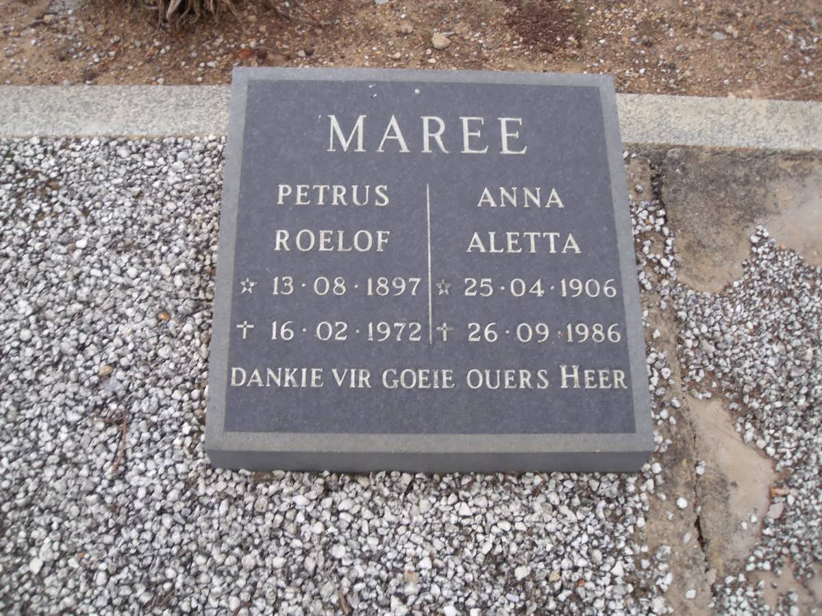 MAREE Petrus Roelof 1897-1972 &amp; Anna Aletta 1906-1986