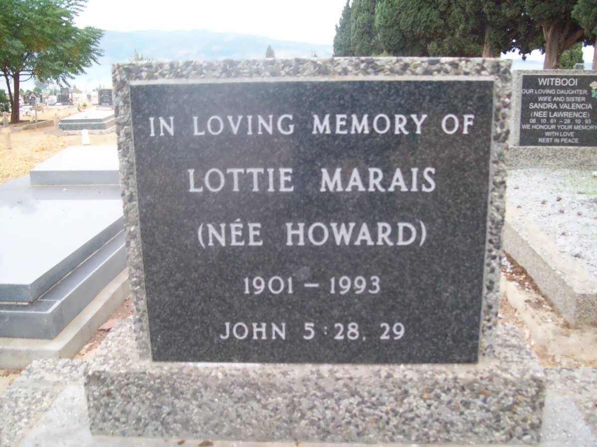MARAIS Lottie nee HOWARD 1901-1993