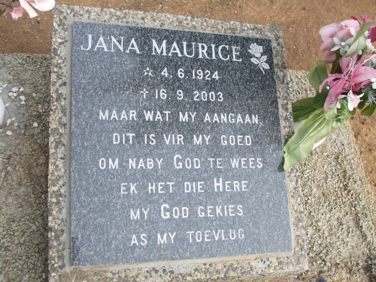 MAURICE Jana 1924-2003