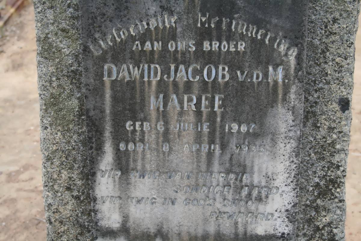 MAREE Dawid Jacob v.d. M. 1907-1935