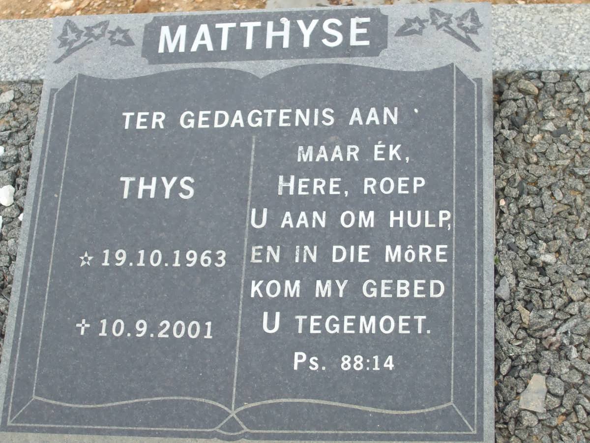 MATTHYSE Thys 1963-2001