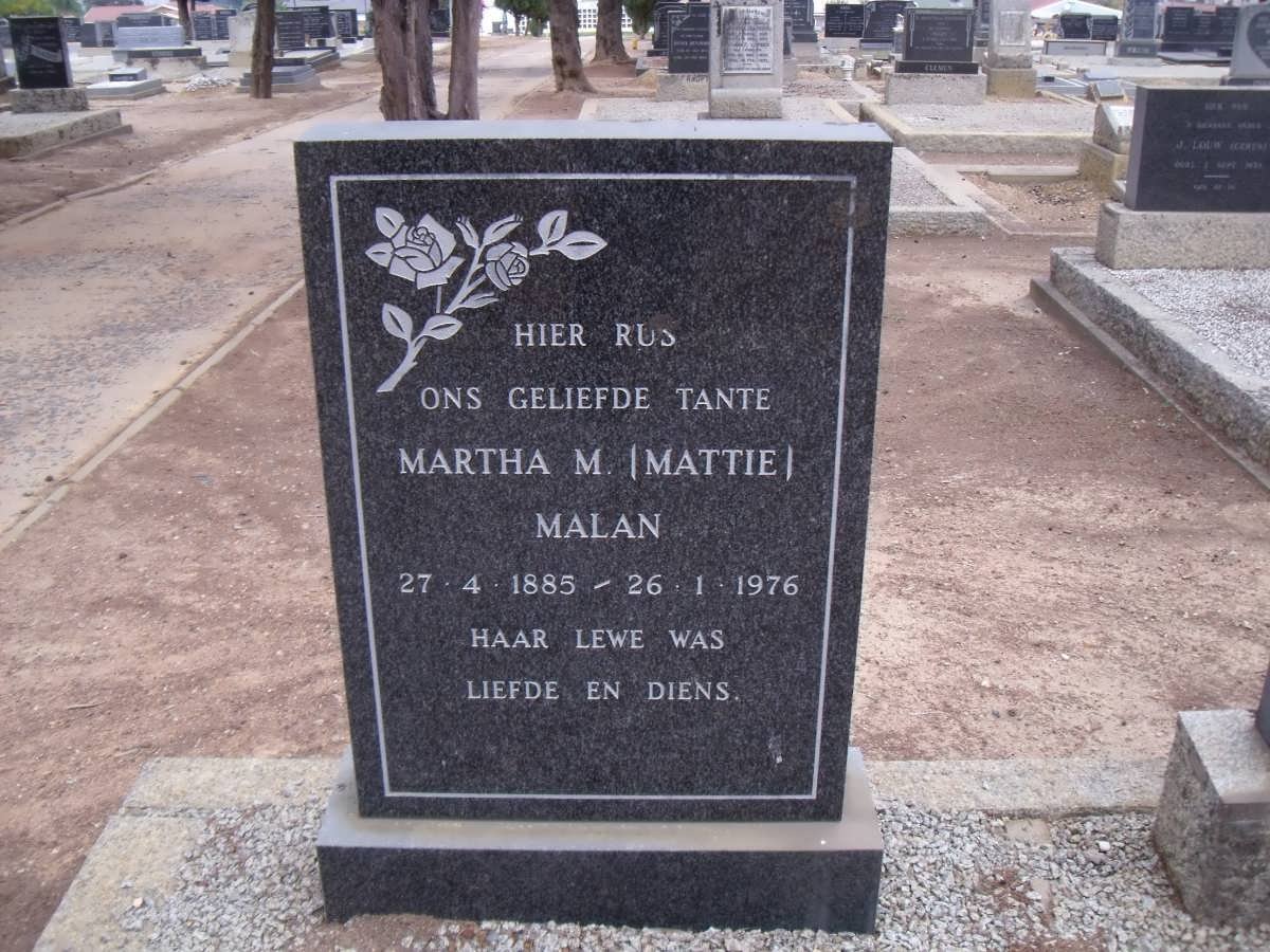 MALAN Martha M. 1885-1976