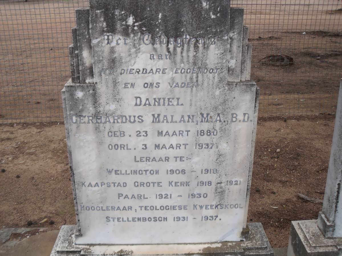 MALAN Daniel Gerhardus 1880-1937