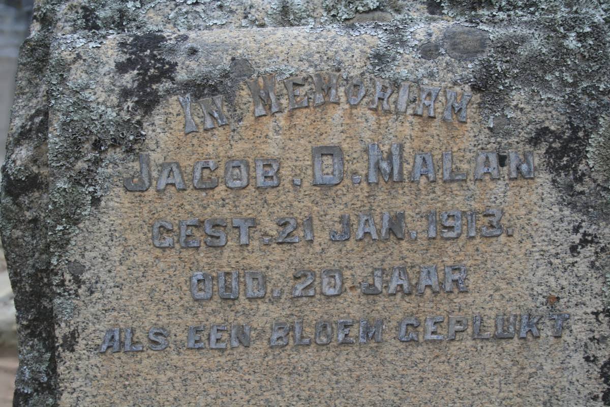 MALAN Jacob D. -1913