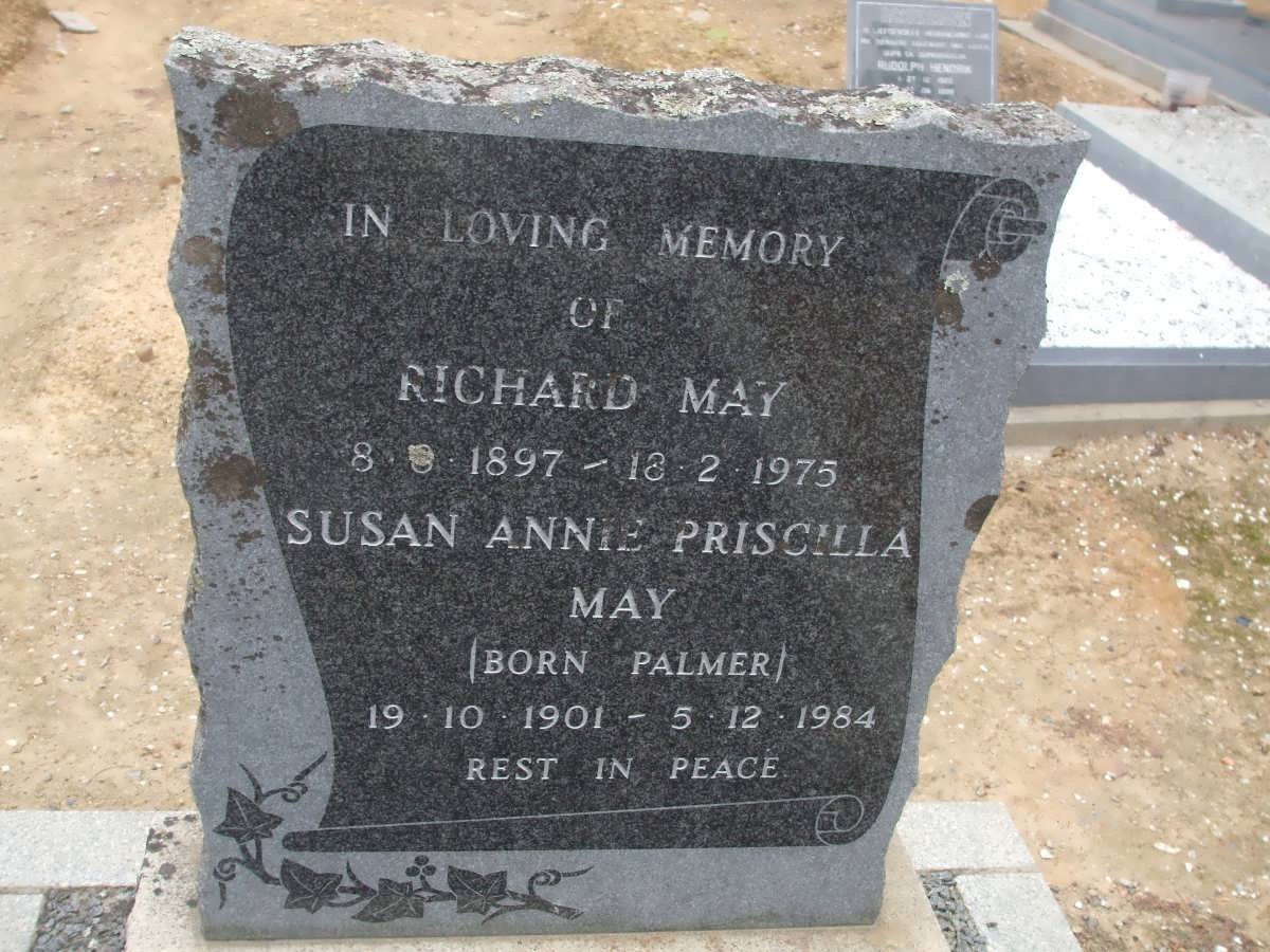 MAY Richard 1897-1975 &amp; Susan Annie Priscilla PALMER 1901-1984