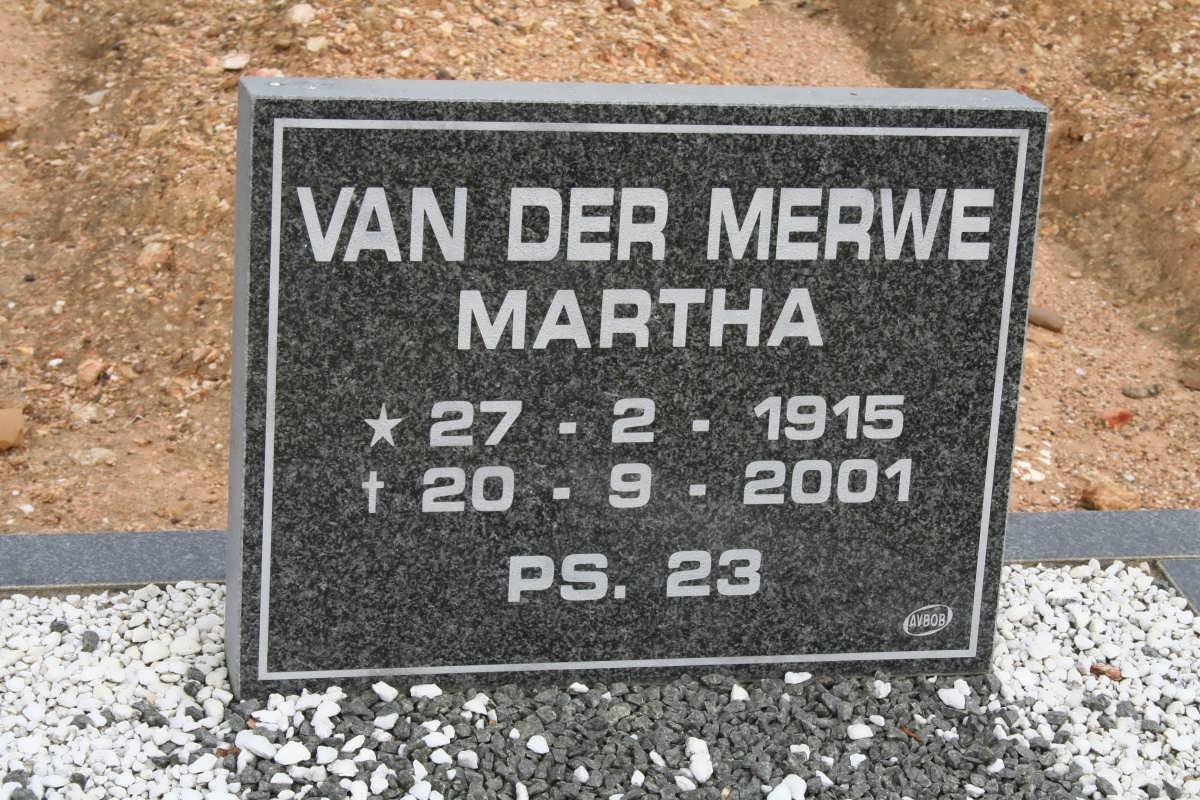 MERWE Martha, van der 1915-2001