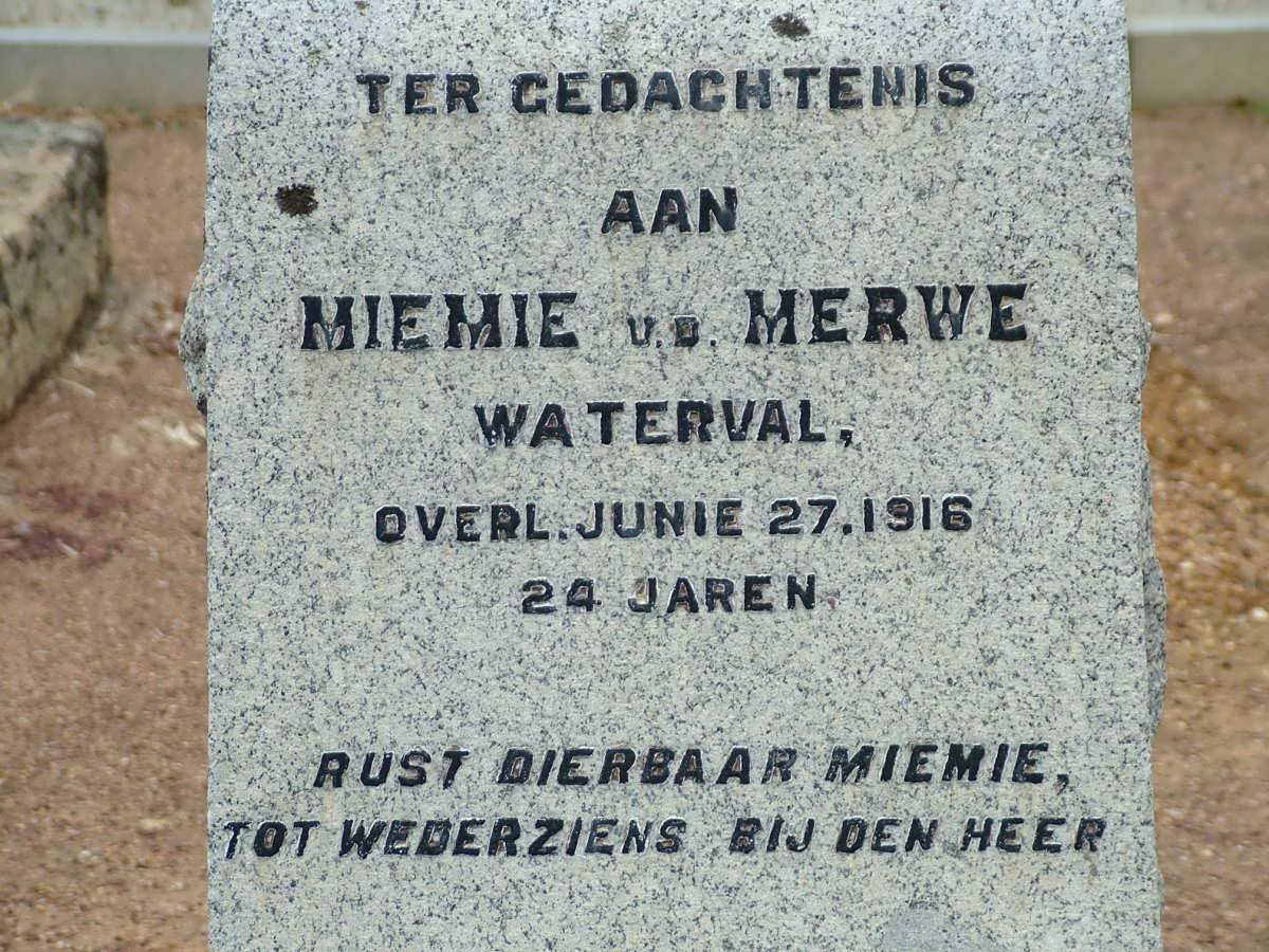 MERWE Miemie, van der -1916