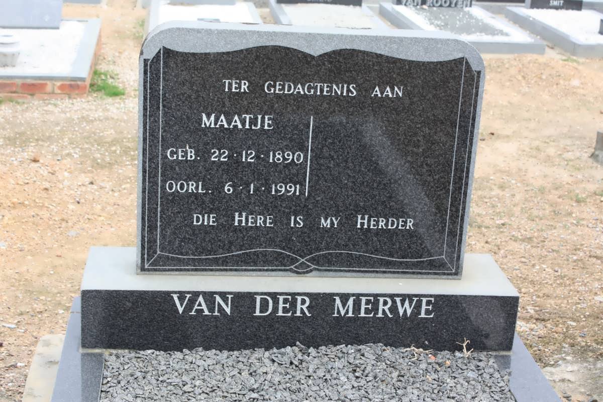 MERWE Maatje, van der 1890-1991