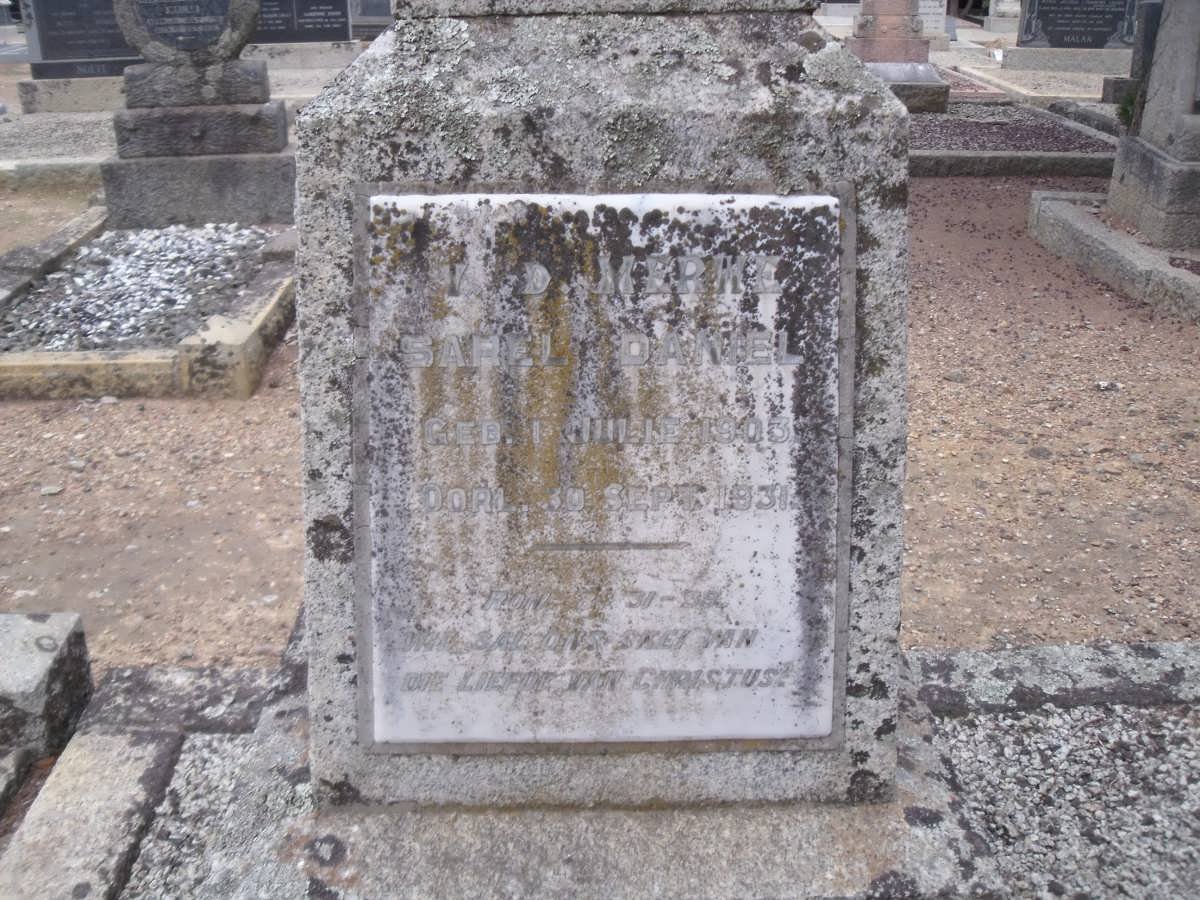 MERWE Sarel Daniel, v.d. 1903-1931