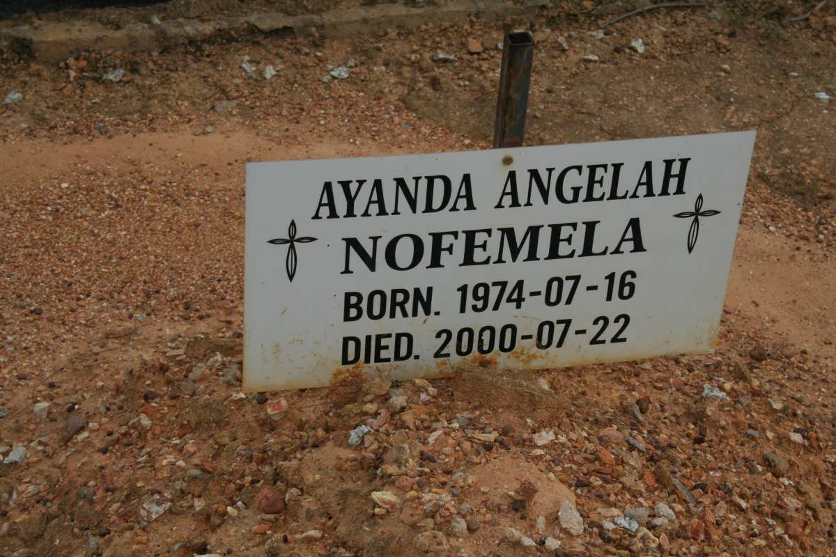 NOFEMELA Ayanda Angelah 1974-2000