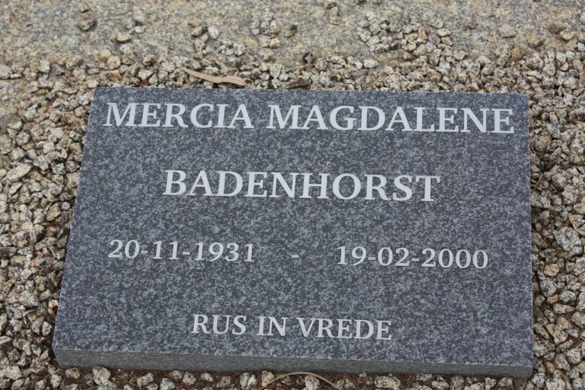 BADENHORST Mercia Magdalene 1931-2000