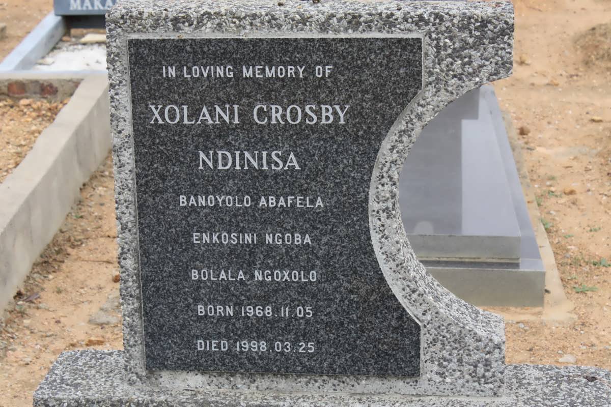 NDINISA Xolani Crosby 1968-1998