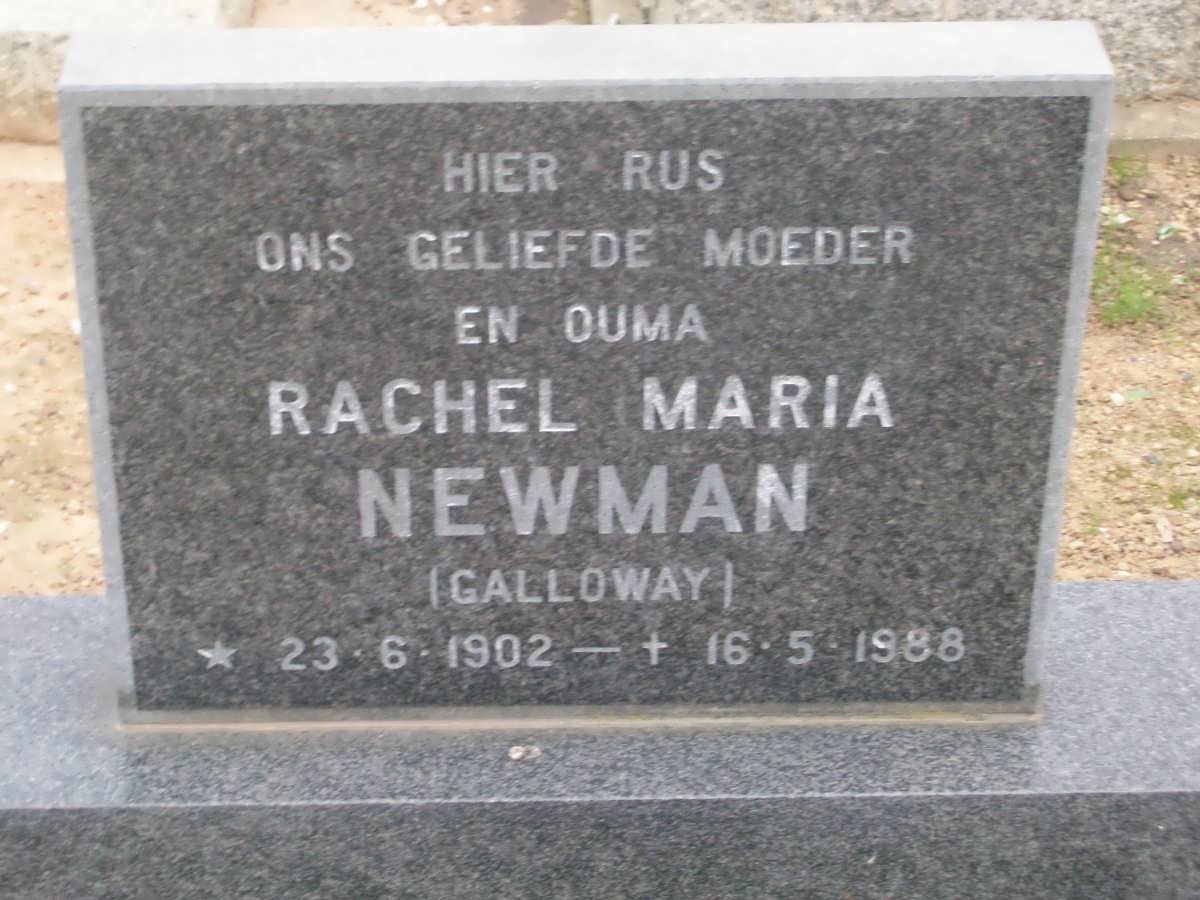 NEWMAN Rachel Maria GALLOWAY 1902-1988