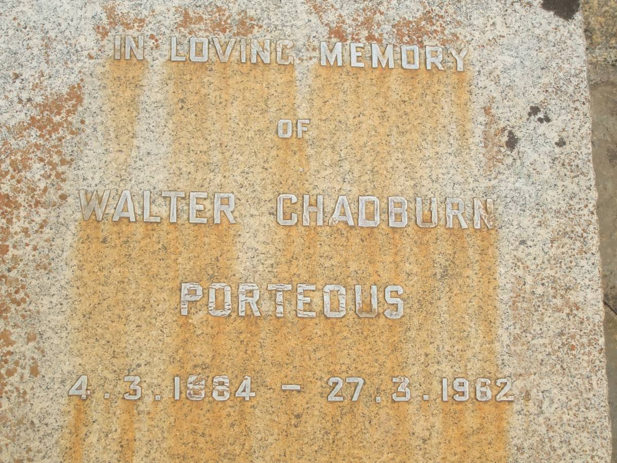 PORTEOUS Walter Chadburn 1884-1962