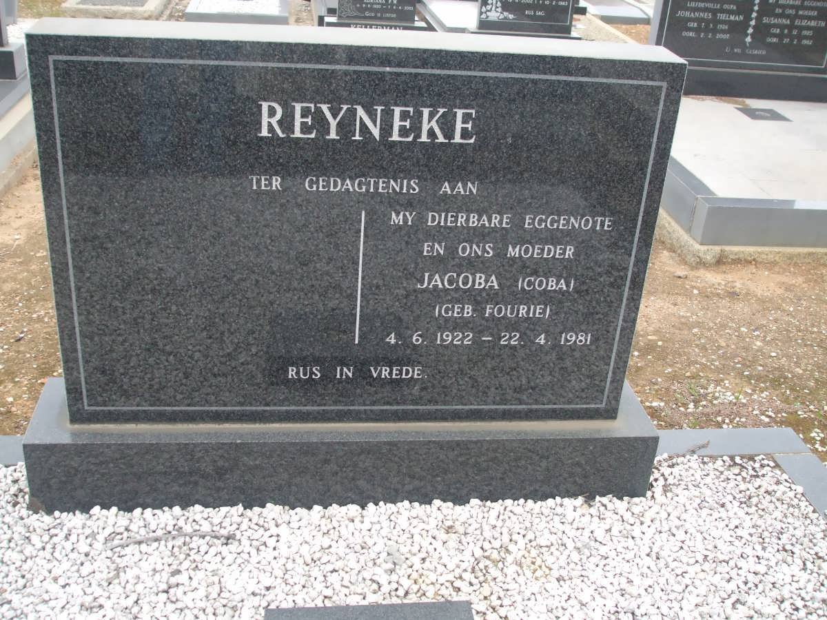 REYNEKE Jacoba nee FOURIE 1922-1981