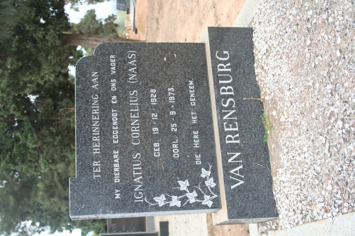 RENSBURG Ignatius Cornelius, van 1928-1973 