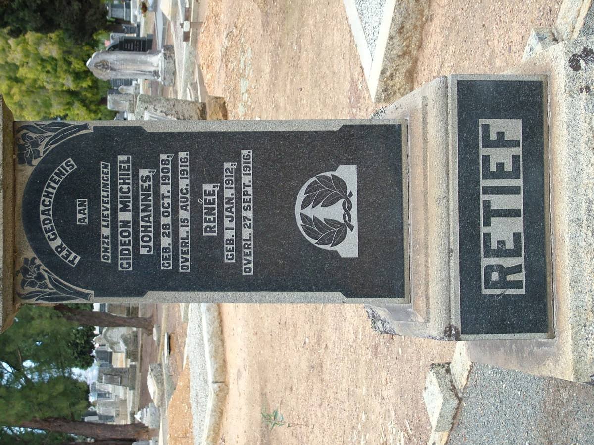 RETIEF Gideon Michiel Johannes 1908-1916 :: RETIEF Renee 1912-1916