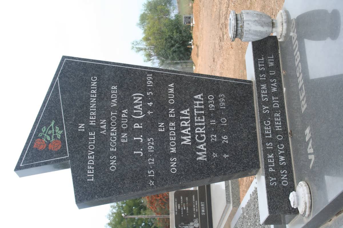 RENSBURG J.J.P., van  1925-1991 &amp; Maria Magrietha 1930-1993