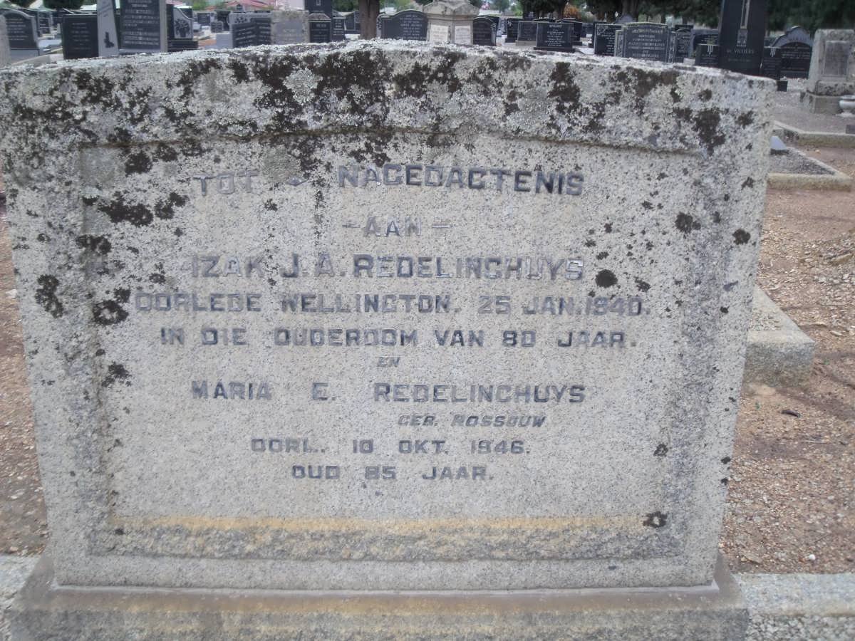 REDELINGHUYS Izak J.A. -1940 &amp; Maria E. ROSSOUW -1946