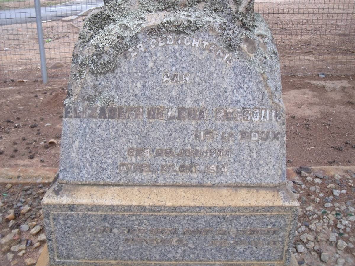 ROSSOUW Elizabeth Helena nee LE ROUX 1848-1914