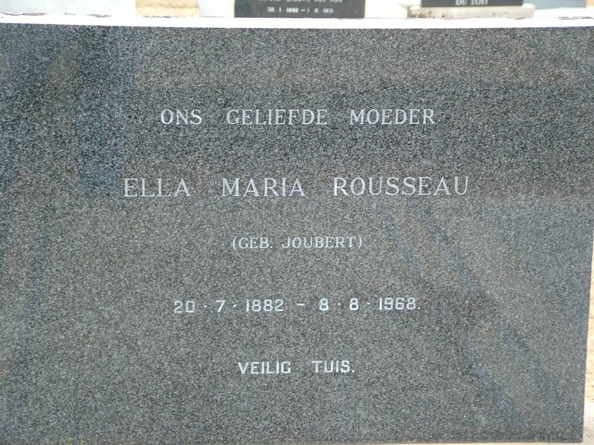 ROUSSEAU Ella Maria nee JOUBERT 1882-1968