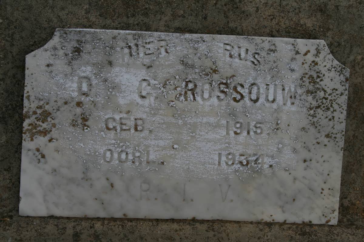 ROSSOUW D.G. 1915-1934
