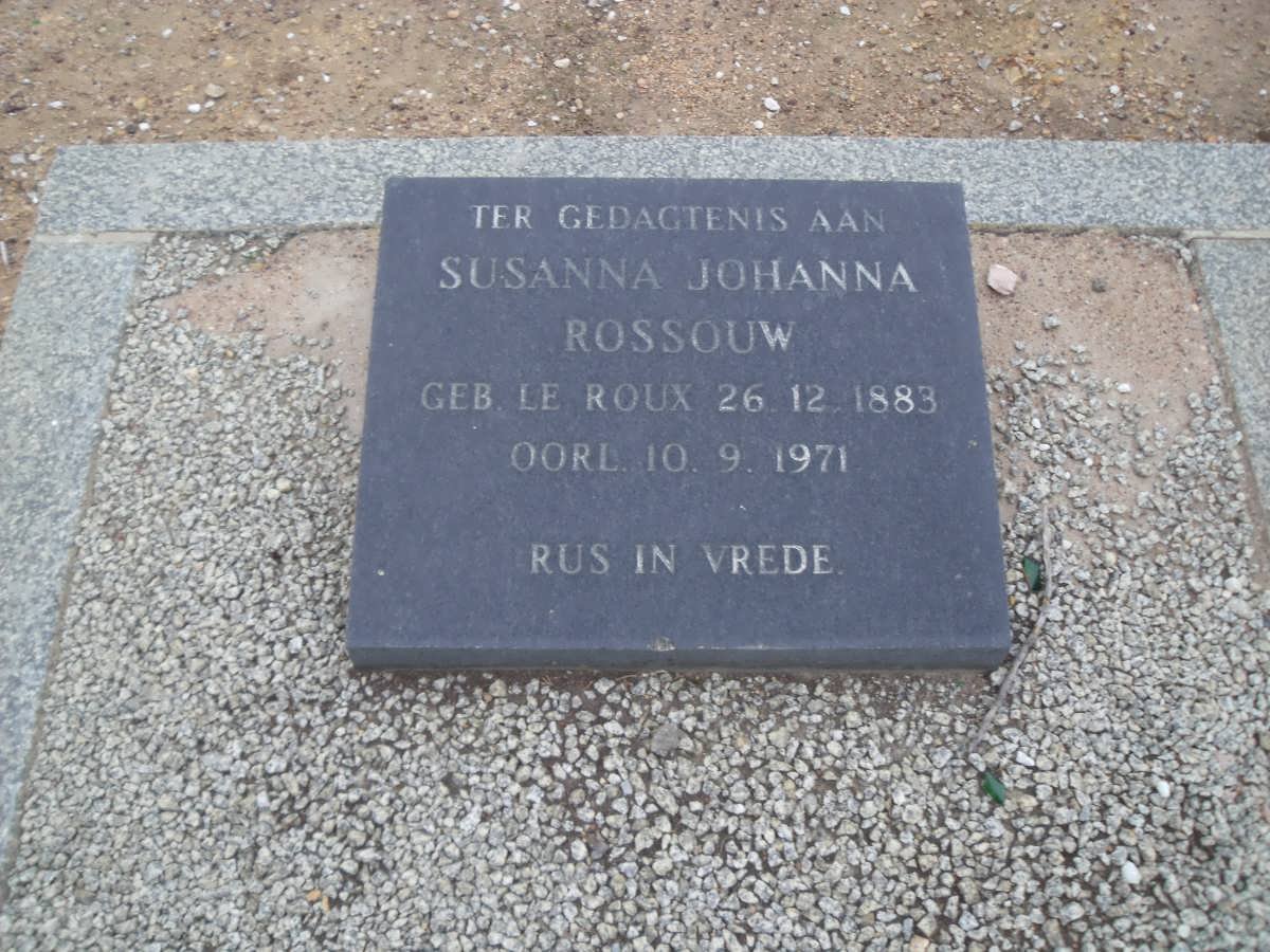 ROSSOUW Susanna Johanna nee LE ROUX 1883-1971