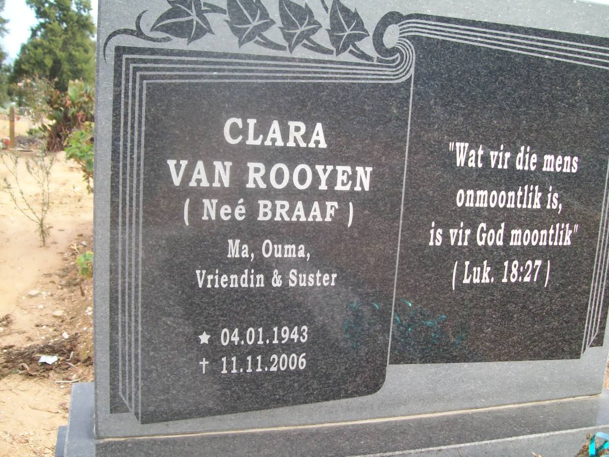 ROOYEN Clara, van nee BRAAF 1943-2006