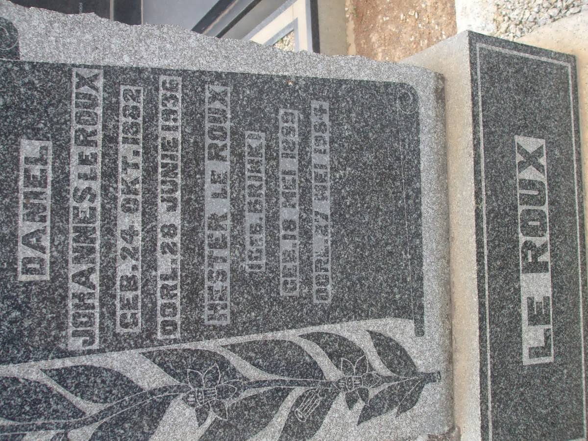 ROUX Daniel Johannes, le 1882-1936 &amp; Hester BRINK 1889-1984
