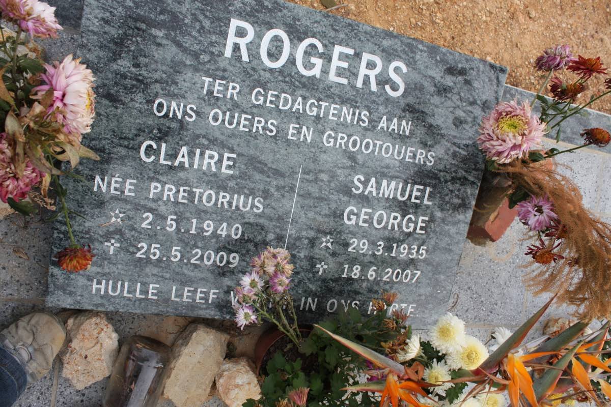 ROGERS Samuel George 1935-2007 &amp; Claire PRETORIUS 1940-2009