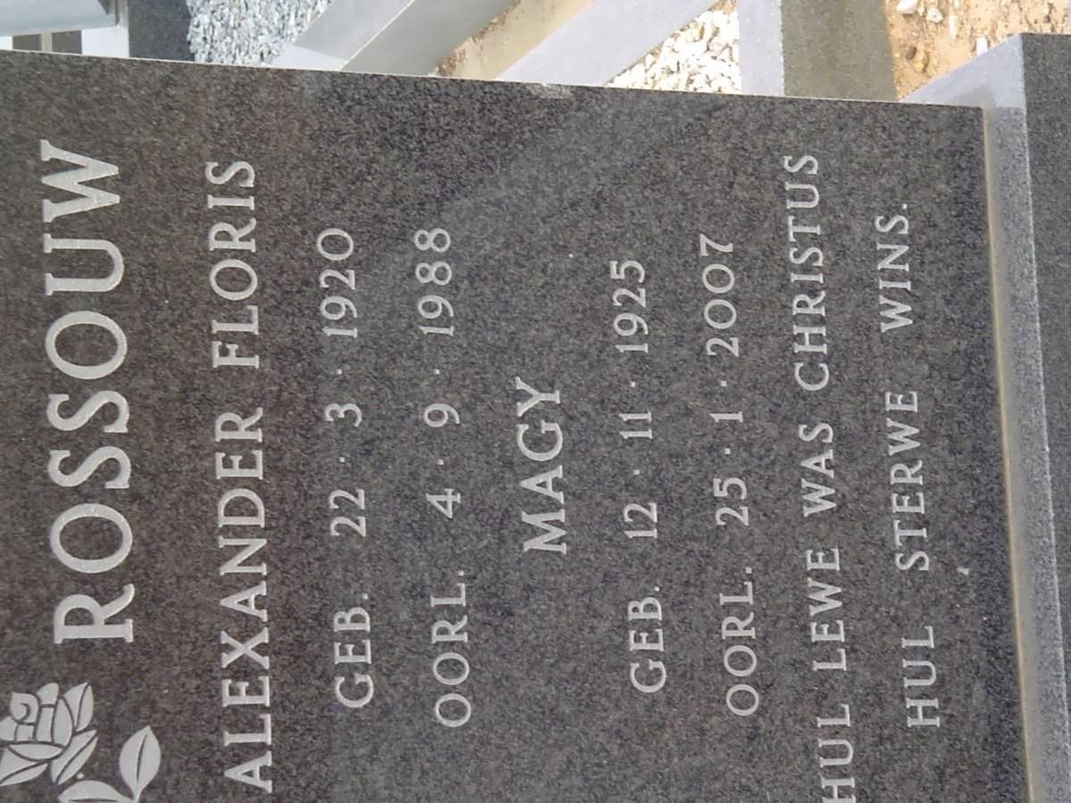 ROSSOUW Alexander Floris 1920-1988 &amp; Magy 1925-2007