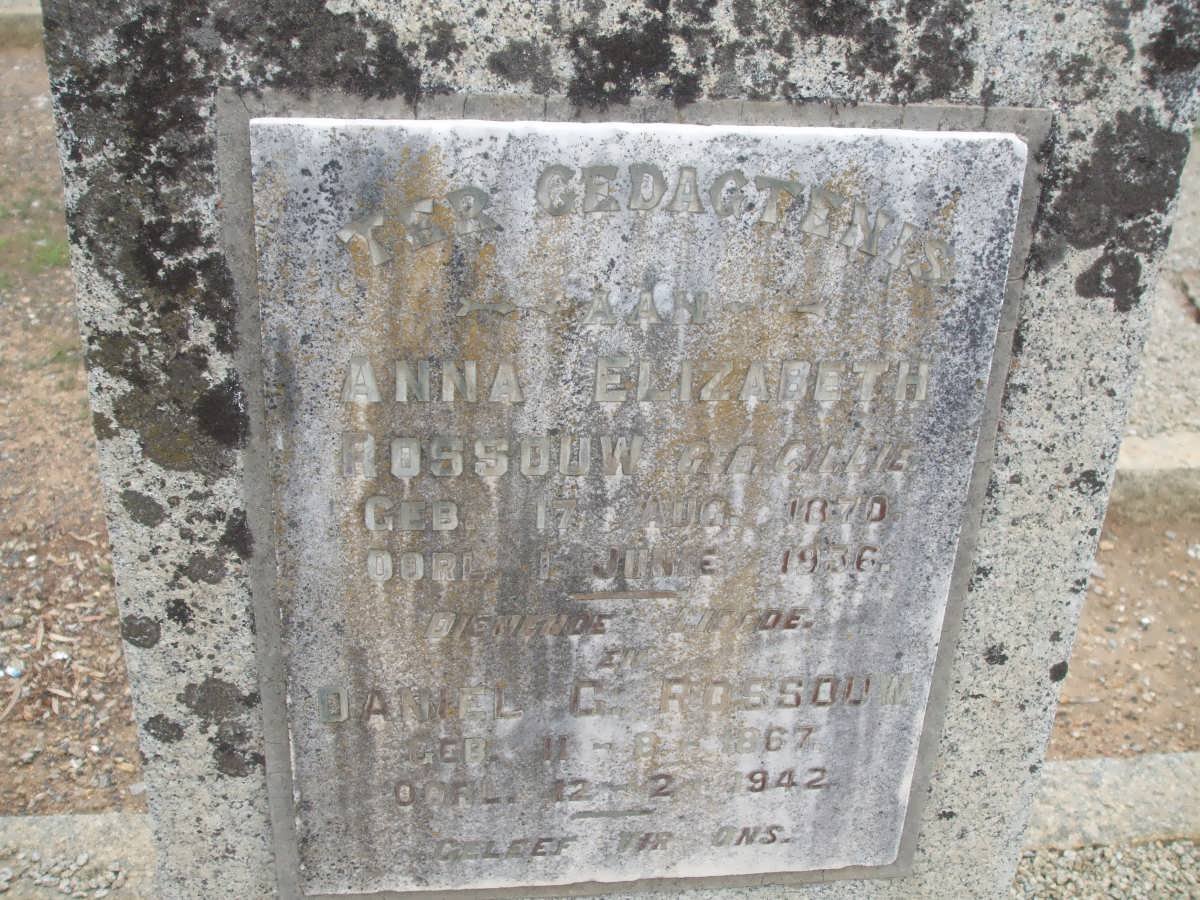 ROSSOUW Daniel G. 1867-1942 &amp; Anna Elizabeth CILLIE 1870-1936