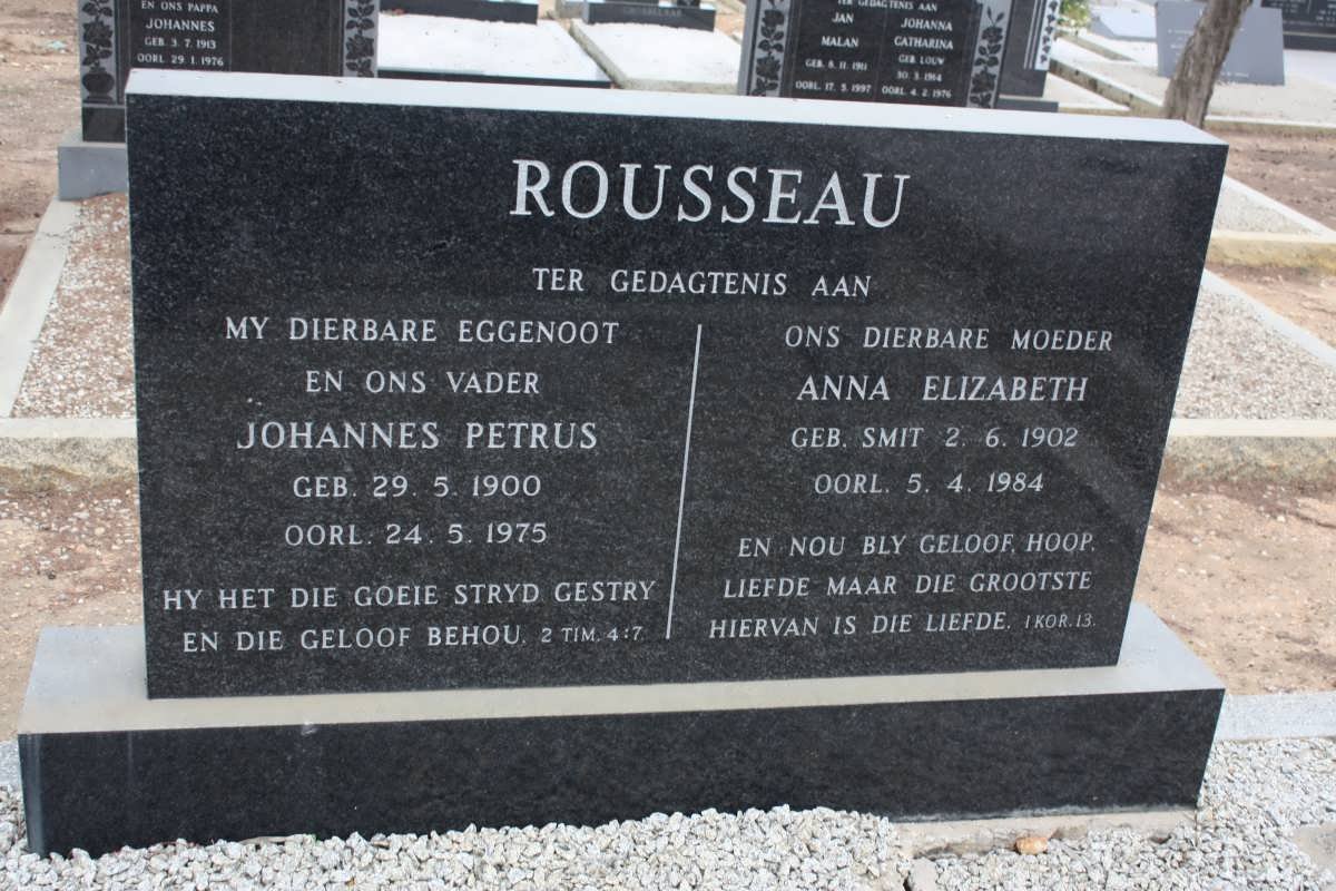 ROUSSEAU Johannes Petrus 1900-1975 &amp; Anna Elizabeth SMIT 1902-1984