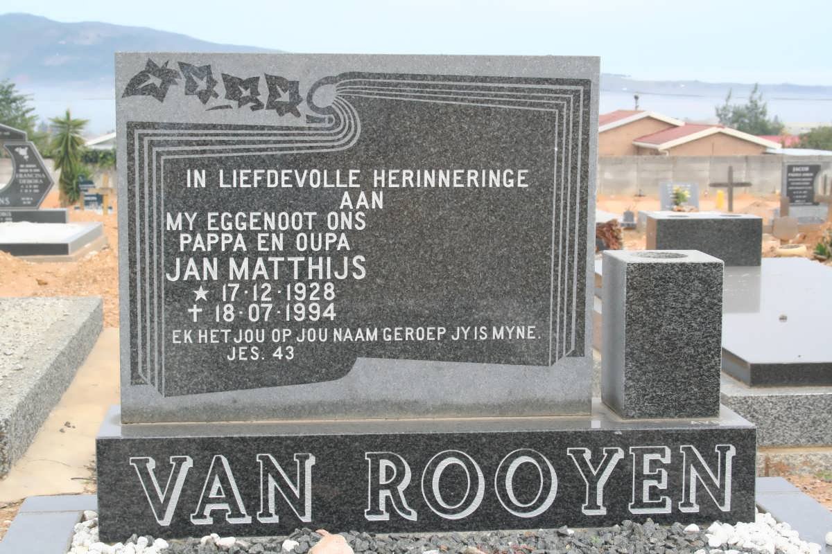 ROOYEN Jan Matthijs, van 1928-1994
