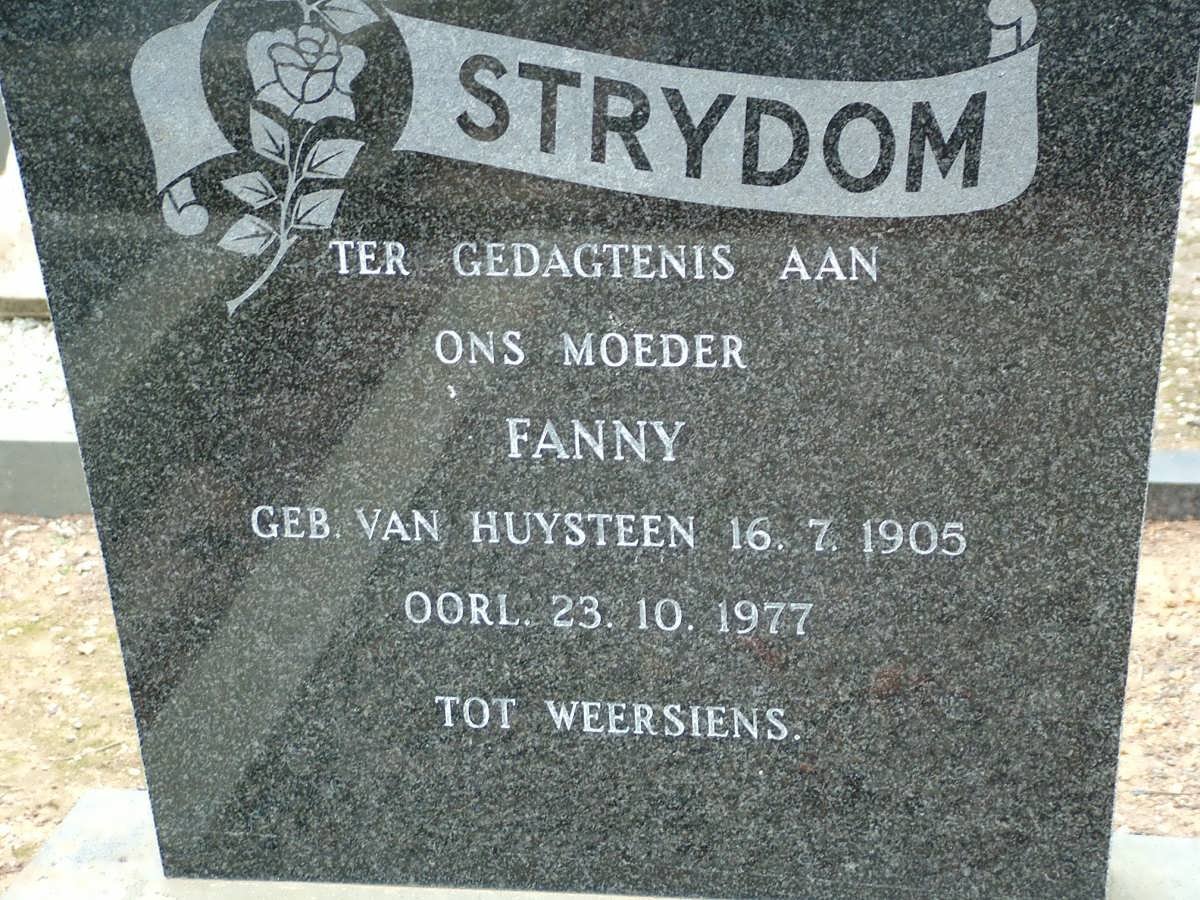 STRYDOM Fanny nee VAN HUYSTEEN 1905-1977
