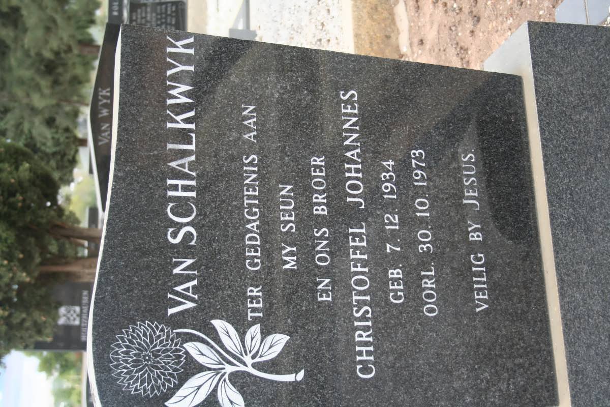 SCHALKWYK Christoffel Johannes, van 1934-1973