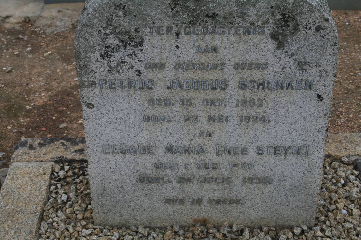SCHONKEN Petrus Jacobus 1852-1924 &amp; Elsabe Maria STEYN 1850-1936