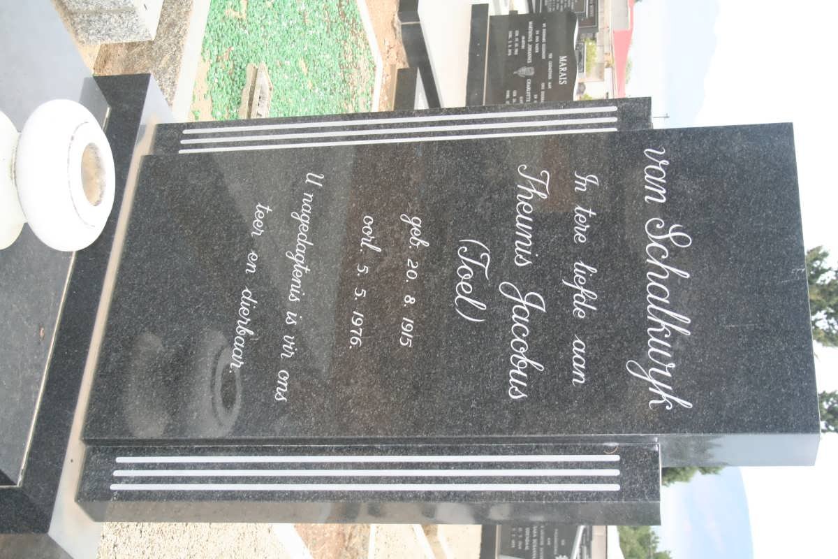SCHALKWYK Theunis Jacobus, van 1915-1976