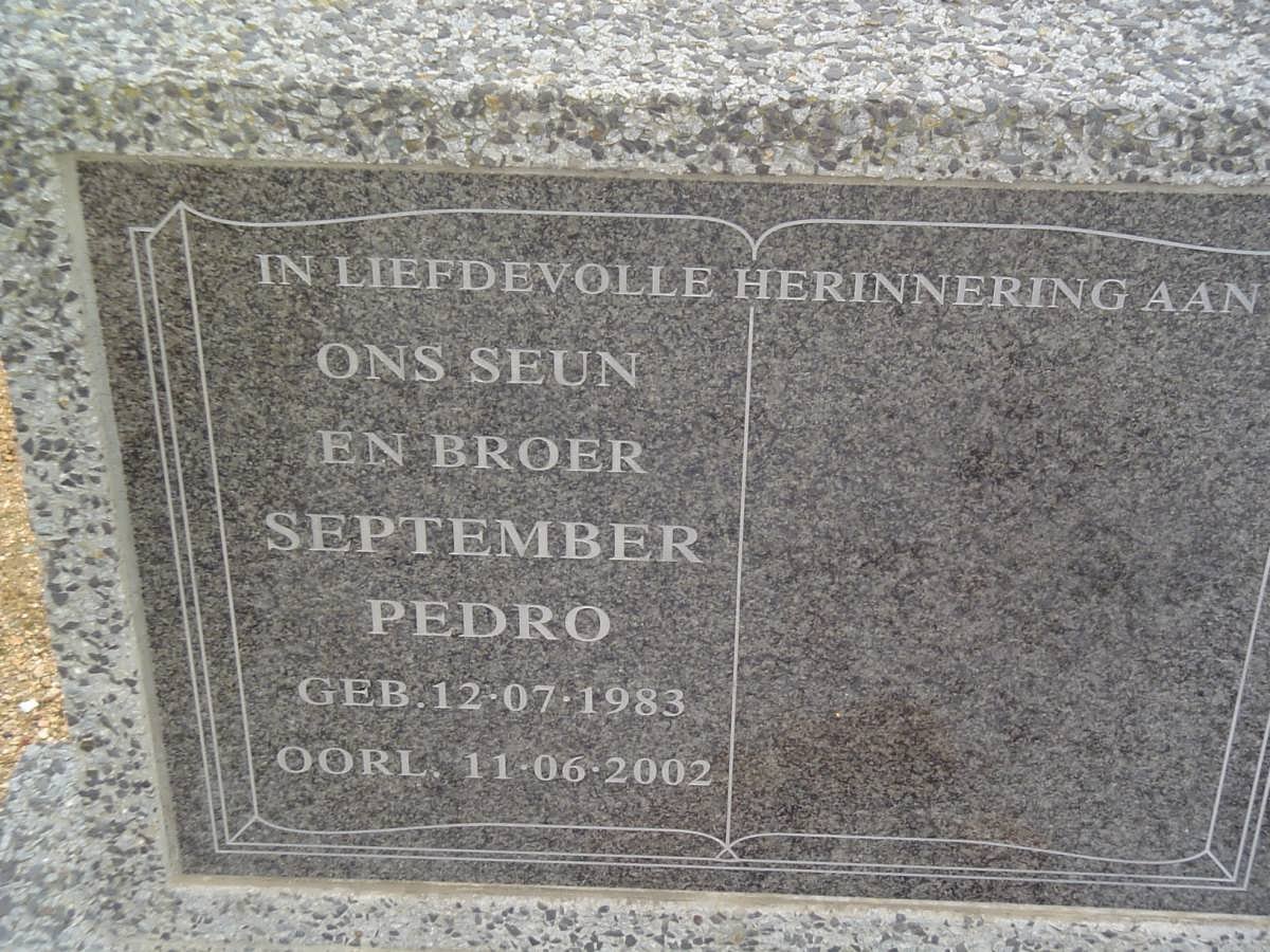 SEPTEMBER Pedro 1983-2002
