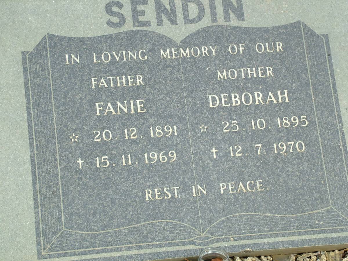 SENDIN Fanie 1891-1969 &amp; Deborah 1895-1970
