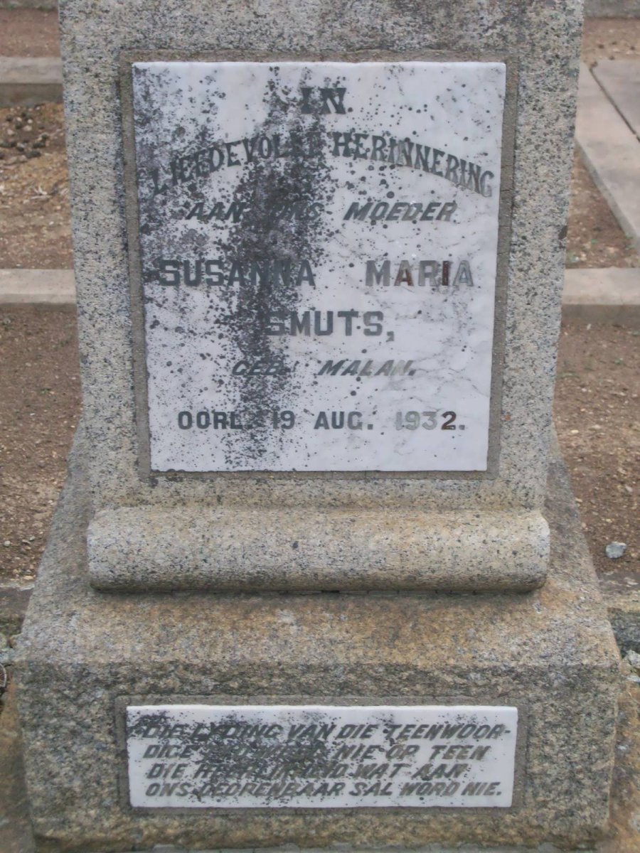 SMUTS Susanna Maria nee MALAN -1932