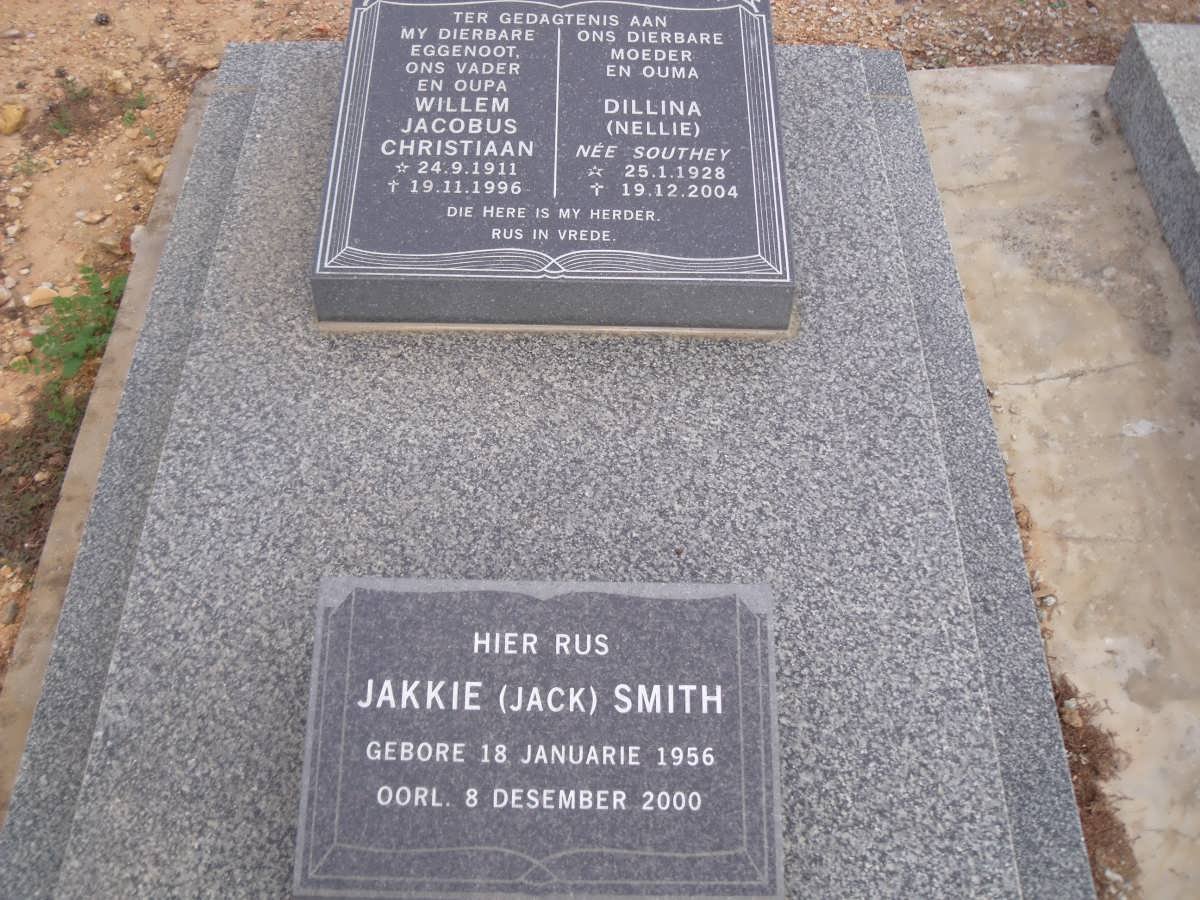 SMITH Willem Jacobus Christiaan 1911-1996 &amp; Dillina SOUTHEY 1928-2004 :: SMITH Jakkie 1956-2000