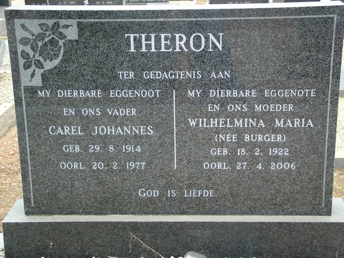 THERON Carel Johannes 1914-1977 &amp; Wilhelmina Maria BURGER 1922-2006